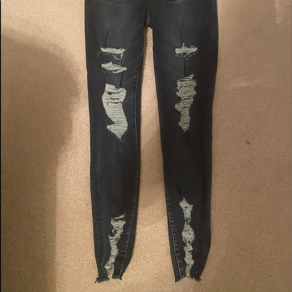 American Eagle high rise ripped jeans
